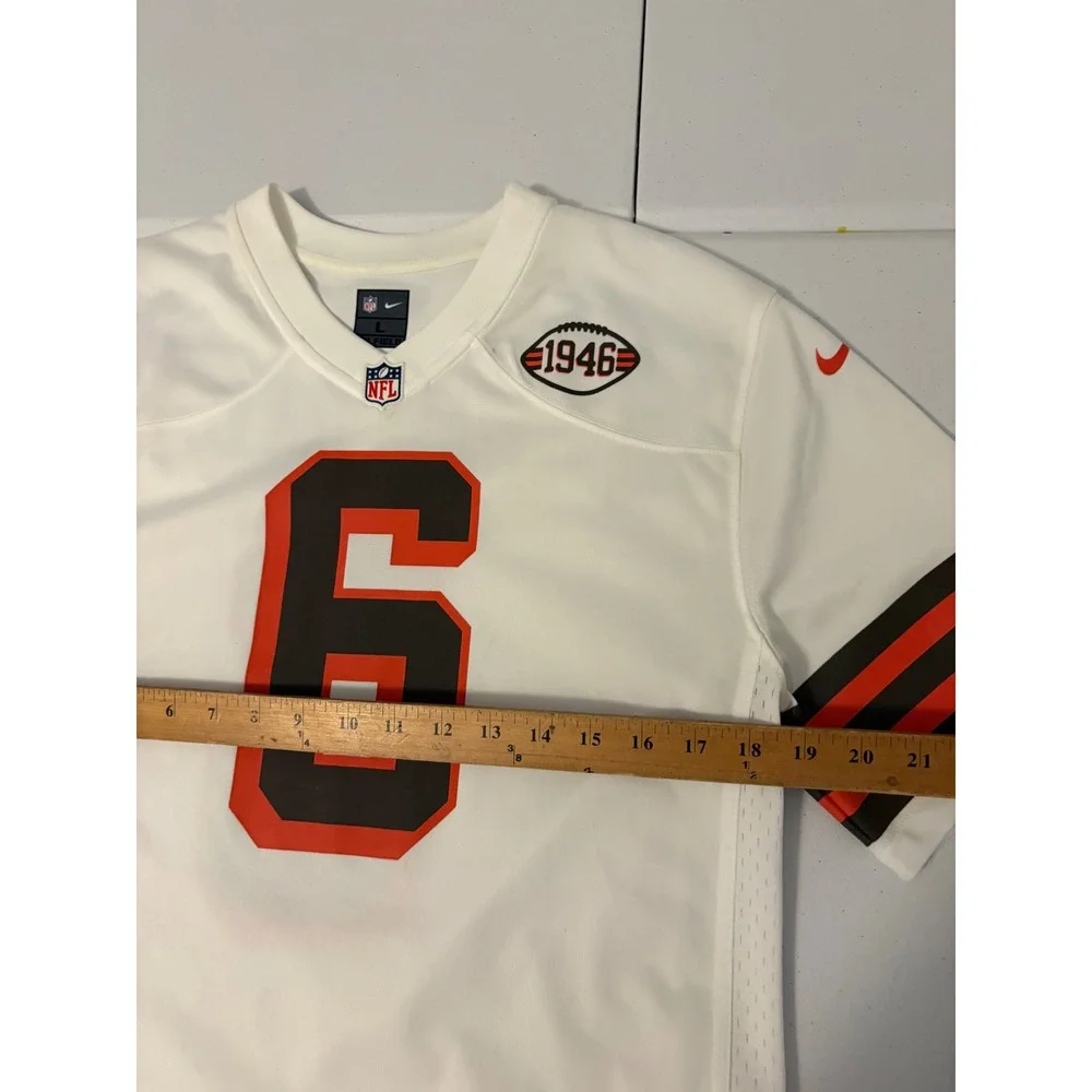 Nike Cleveland Browns Baker Mayfield 6 Jersey White Youth Large 14-16 NFL ww
